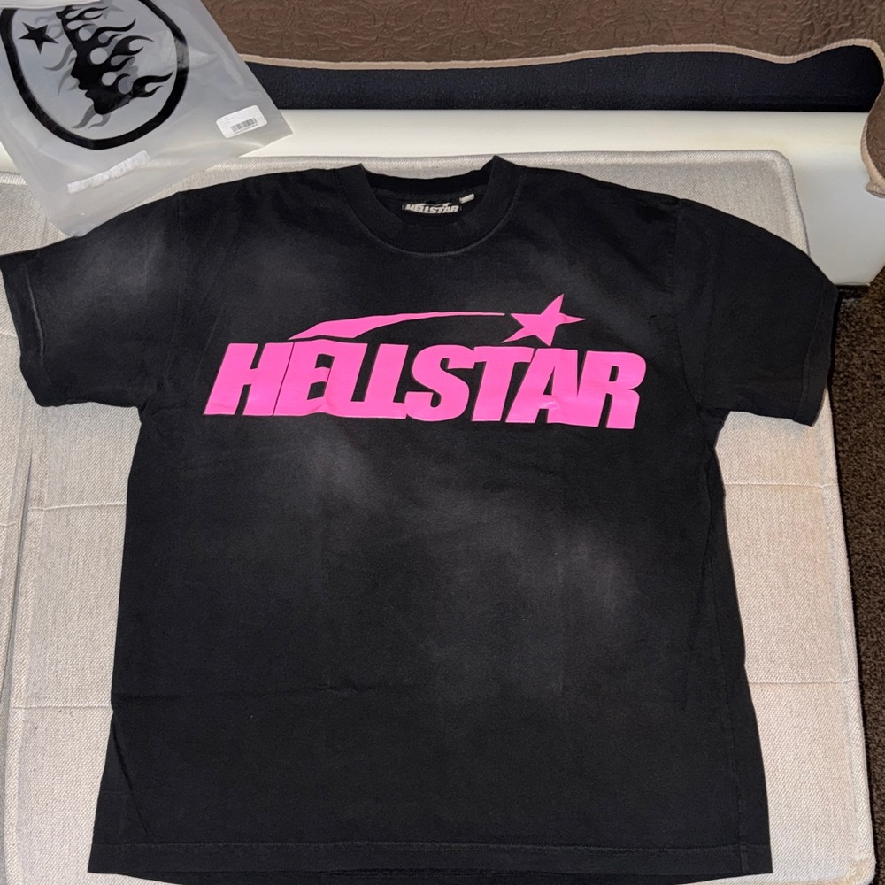HELLSTAR GEL PRINT Black and Pink T-Shirt